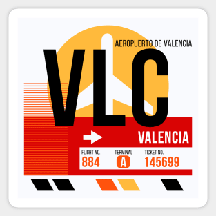 Valencia (VLC) Airport // Sunset Baggage Tag Sticker